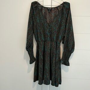 New Wrangler long-sleeve button front lightweight dress
